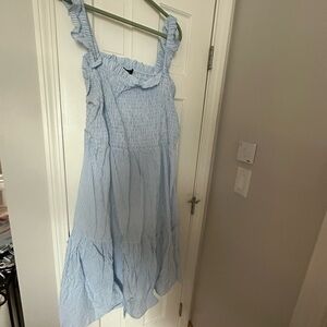 Blue Striped Smocked Dress